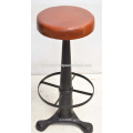 Industrial Bar Stool Genuine Leather Sear